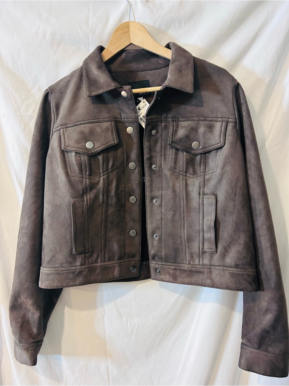 Kut From The Kloth Faux Suede Moto Jacket Gray Size XL NEW WITH TAGS